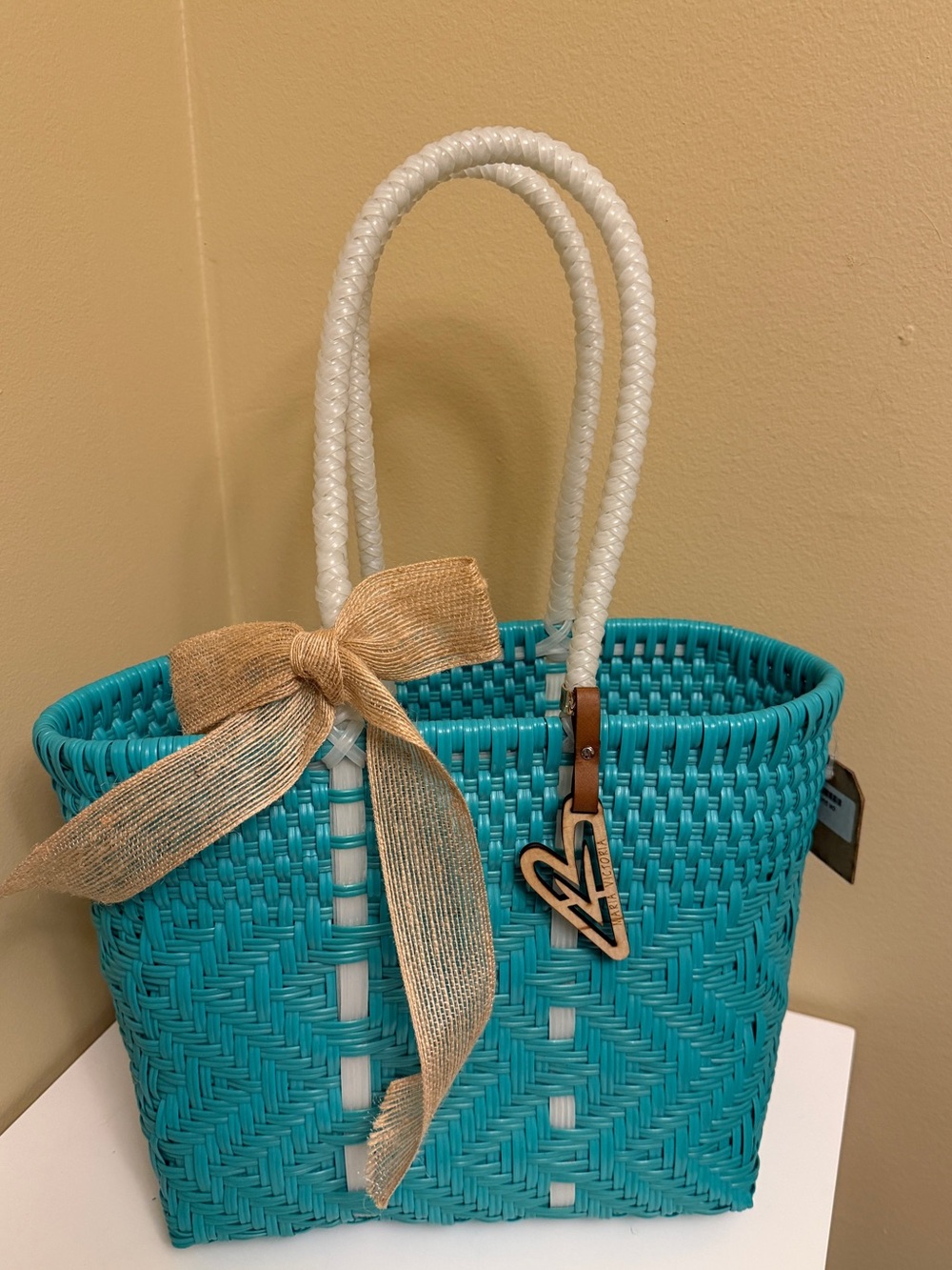 Maria Victoria Teal Upcycled Handwoven Tote